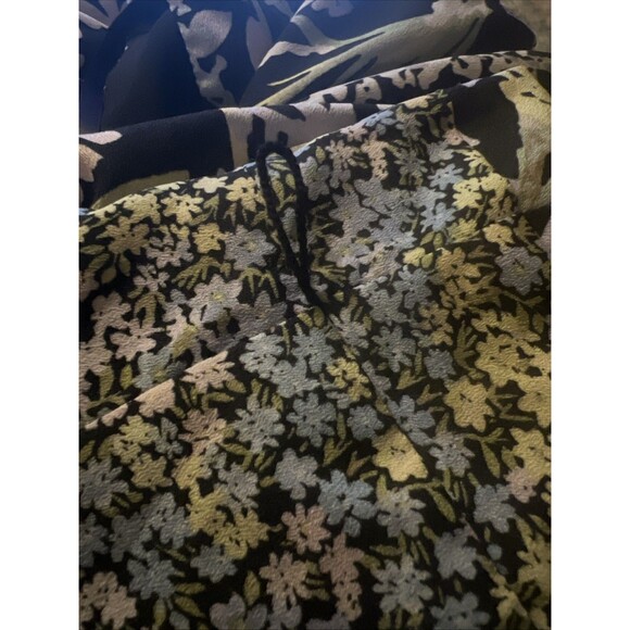 CALVIN KLEIN Black Colorful Floral Crepe V-Neck Belted Maxi Dress sz 16W $149.50 - Picture 6 of 6